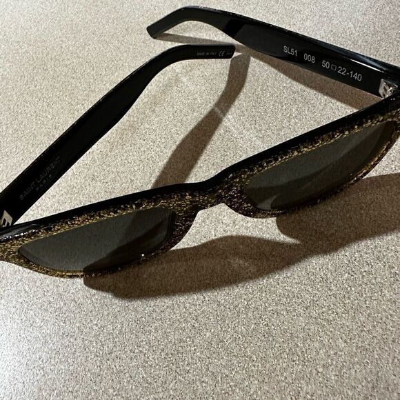 SAINT Laurent Sunglasses Gold Speckle Grey UV Lens Unisex Clubmaster SL51
NWOT - Picture 6 of 14
